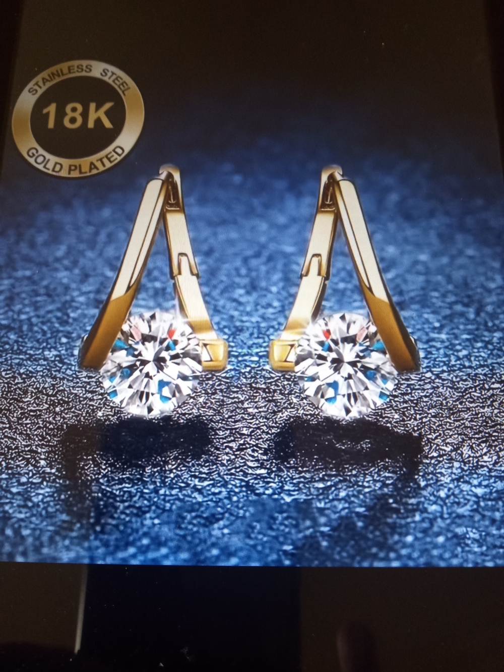 18K Gold-Plated Crystal Drop Earrings - Gold